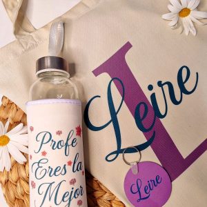 Pack Tote Bag + Botella Cristal + Llavero
